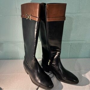 Liz Claiborne Black and Brown Over the Knee Boots